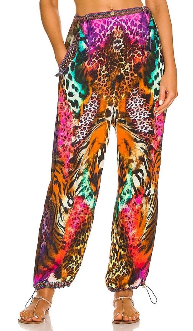Camilla Surrealist Suspension Parachute Wide Leg Silk Pants Women’s Size L